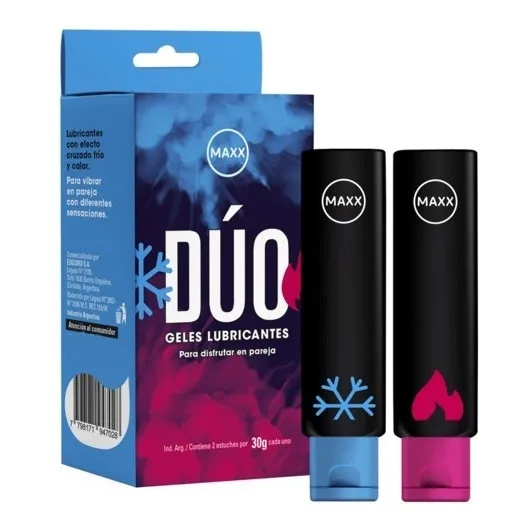 Gel Lubricante Intimo Dúo Pareja Frío Calor Maxx X 30 Grs.
