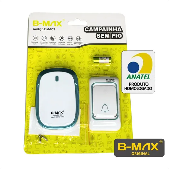 Campainha Sem Fio Residencial Para Idosos + Tomada 127/220V