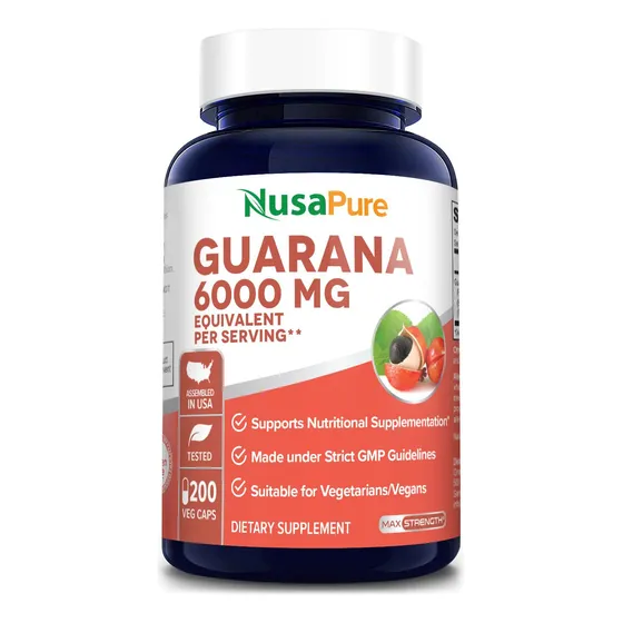 Suplemento De Extracto De Guaraná Nusapure 6000 Mg 200 Cápsu