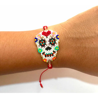 Pulsera Calavera Miyuki Accesorios Bisutería Artesanal Moda Pulsera Calavera Miyuki Accesorios Bisutería Artesanal Moda