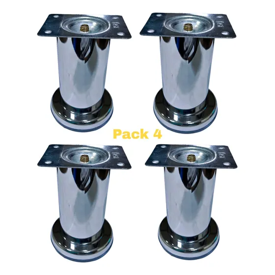Pata Para Mueble Cromada 10 Cm (pack 4 Unds)