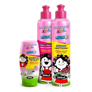 Kit Kids Cabelo Caheado Shampoo, Condicionador E Finalizador Kit Kids Cabelo Caheado Shampoo, Condicionador E Finalizador