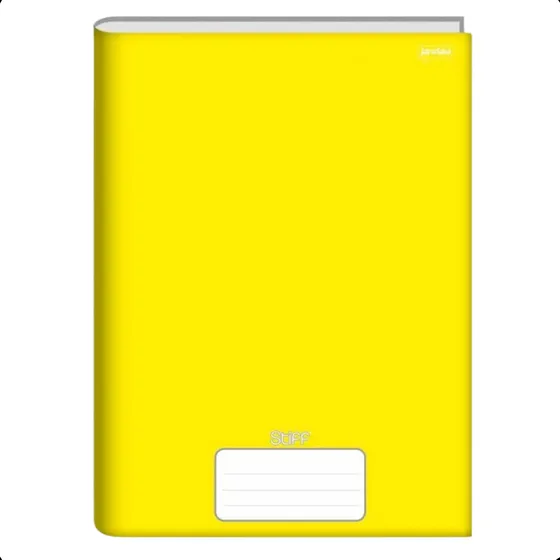 Caderno Brochura 1/4 Pequeno Capa Dura 48 Folhas Cor Amarelo