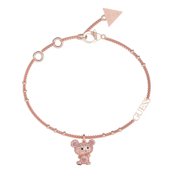Pulsera Osito Vintage Guess Oro Rosa Mujer Diámetro 8 Cm Largo 18 Cm