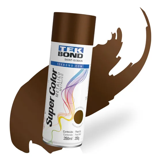 Tinta Spray Super Color Metálica 350ml Bronze Tekbond
