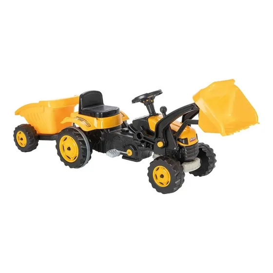 Vehículo a pedal tractor desmontable Pilsan Tractor excavadora color amarillo