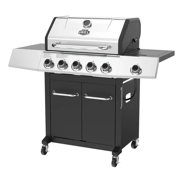 Asador De Gas 5 Burner Mas 1, Portatil, In-oxidable Y Fuerte