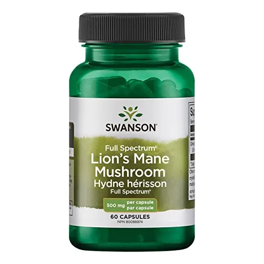 Suplemento Swanson Lion's Mane Mushroom 500 Mg (60 Cápsulas)
