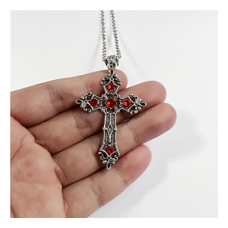 Cruz De Cristal Rojo Europea Y Americana Cristo Vintage Bohe Cruz De Cristal Rojo Europea Y Americana Cristo Vintage Bohe
