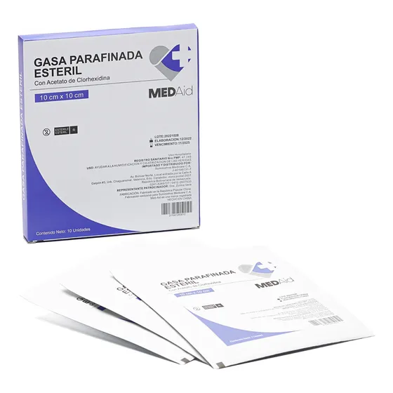 Gasa Parafinada Con Clorhexidina 0.5%, Med-aid