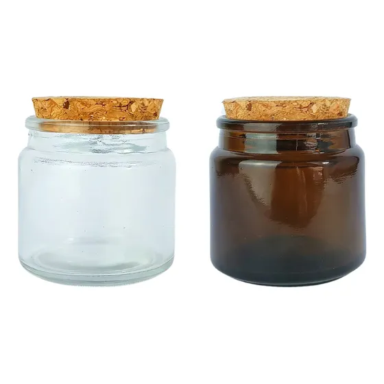 Vaso Frasco Vela Vidrio Portavela 80ml Tapa Corcho | X4