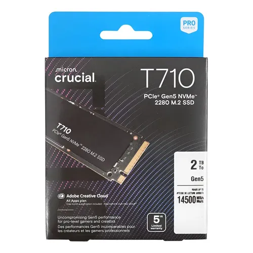 Ssd Crucial T700 De 1tb Pcie 5.0 X4 Com Dissipador De Calor Cor