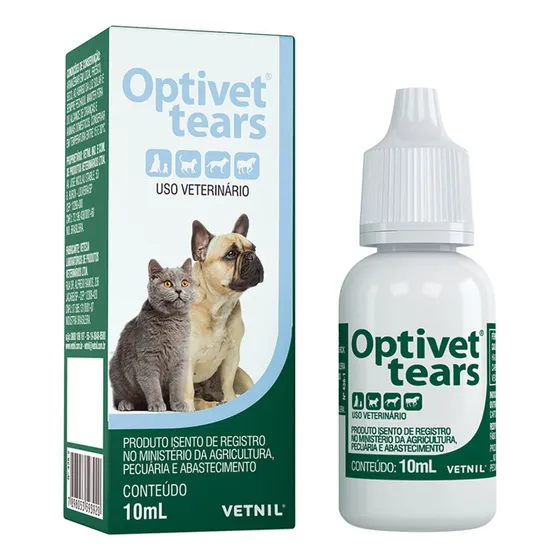 Optivet Tears Colírio Para Cães Gatos Equinos Vetnil 10ml