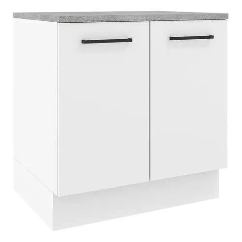 Gabinete Bajo Cocina Madesa Agata 80cm Con Encimera 2 Puertas Blanco