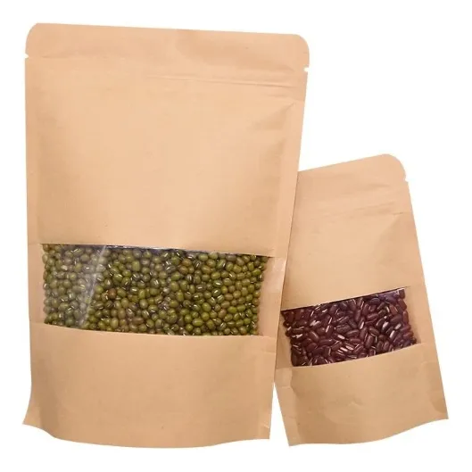 Bolsa Ziploc Papel Kraft Con Visor 16*23cm (pack Por 50unid)