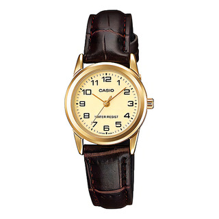 Reloj Casio Ltp-v001gl-9b Dama Color De La Malla Cuero Color Del Bisel Dorado Reloj Casio Ltp-v001gl-9b Dama Color De La Malla Cuero Color Del Bisel Dorado