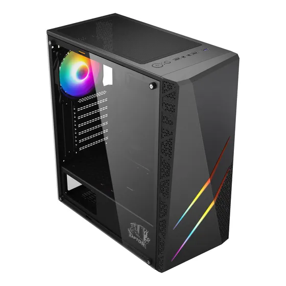 Gabinete Gamer Raptor Blaze Force Tg Midtower Rgb Ventilador