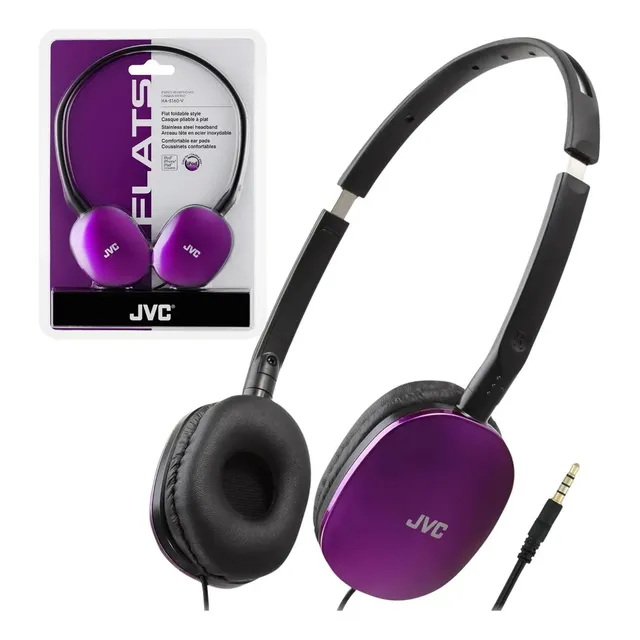 Audifonos Planos Con Cable Jvc Has160a Almohadillas Suaves Violeta