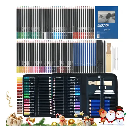Kit Estojo De Lápis Desenho 96 Peças Profissional Colorido