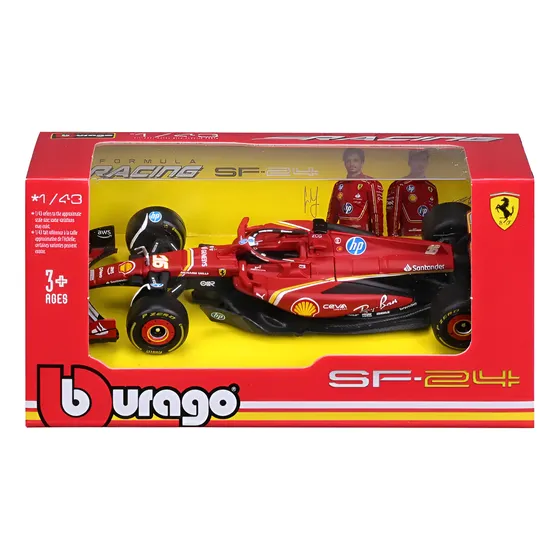 Formula 1 Racing Bburago - Ferrari Sf-24 #16 (leclerc) -1:43 Color Rojo