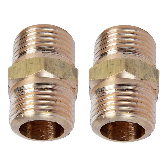 Niple Bronce He-he 1/2  Pulgada Pack 2 Unidades