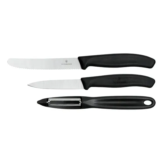 Paquete De Cuchillos Victorinox Y Pelalapas - 6.7113.31 Color Negro