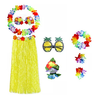 Conjunto De Disfraz De Falda Hawaiana Con Forma De Hierba Conjunto De Disfraz De Falda Hawaiana Con Forma De Hierba