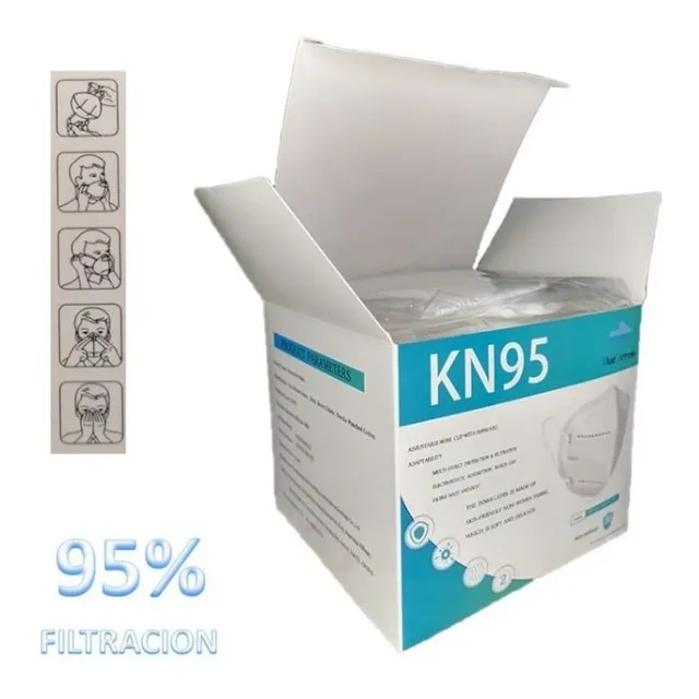 Cubrebocas Kn95 Blanco Mascarilla Caja 30 Pzs