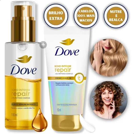 Óleo Sérum Bifásico E Creme Leave In Dove Intense Repair
