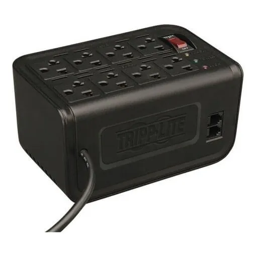 Regulador Tripp Lite Vr1208r 500 Watts 8 Contactos Supresor Color Negro
