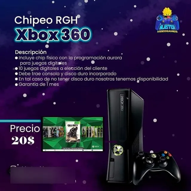 Chipeo Rgh Xbox 360 + 10 Juegos Digitales, Tienda