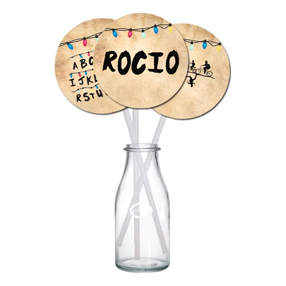 Kit Stranger Things Cake Topper Adorno Torta Imprimible