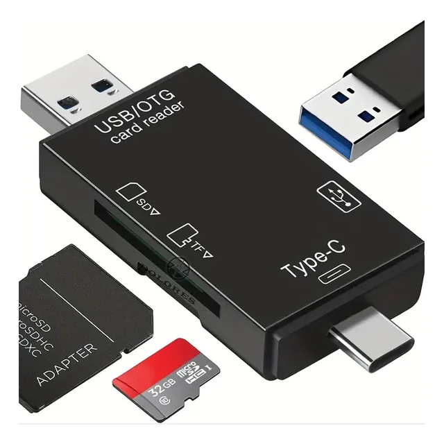 Adaptador Lector Tarjetas Usb Tipo-c Sd Tf Otg  Pc Telémóvil