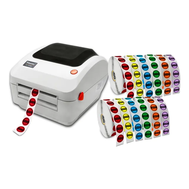 Kit Impresora Térmica Inventarios 6 Rollos Colores Fifo Peps