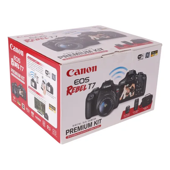 Canon Eos Rebel T7 Premium Kit 2 Lente Ef18-55mm+ef 75-300mm