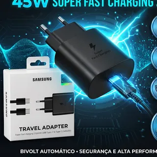 Carregador Fonte Samsung Usb-c 45w Super Travel Adapter Orig Preto