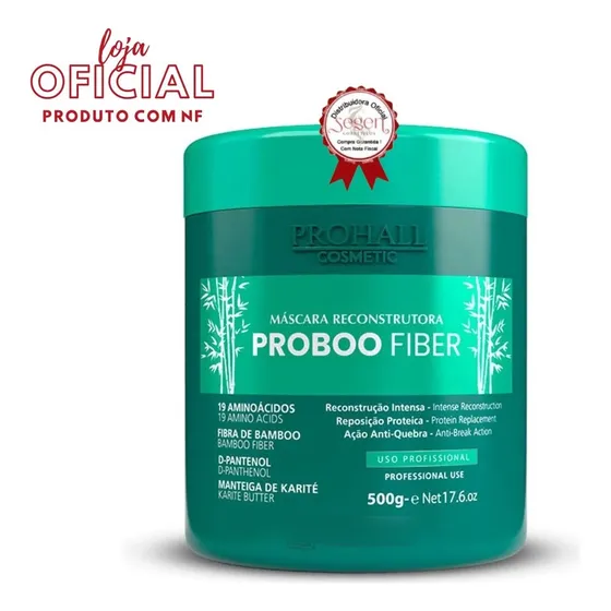 Prohall Proboo Fiber 500gr Máscara Reconstrução Intensa