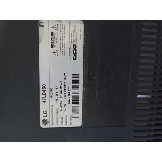 Vendo Tv LG 47  Mod 47ld460 Para Retirada De Peças