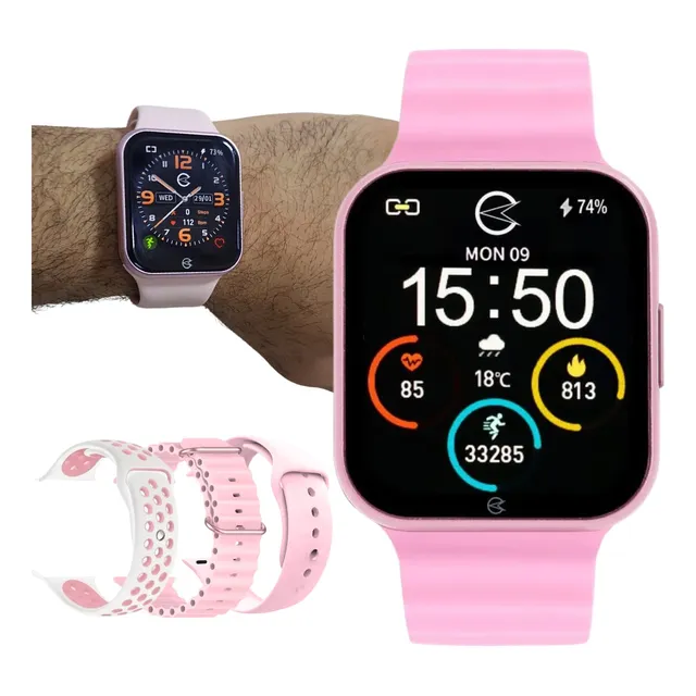 Relógio Champion Smartwatch Inteligente Unissex+ 3 Pulseiras