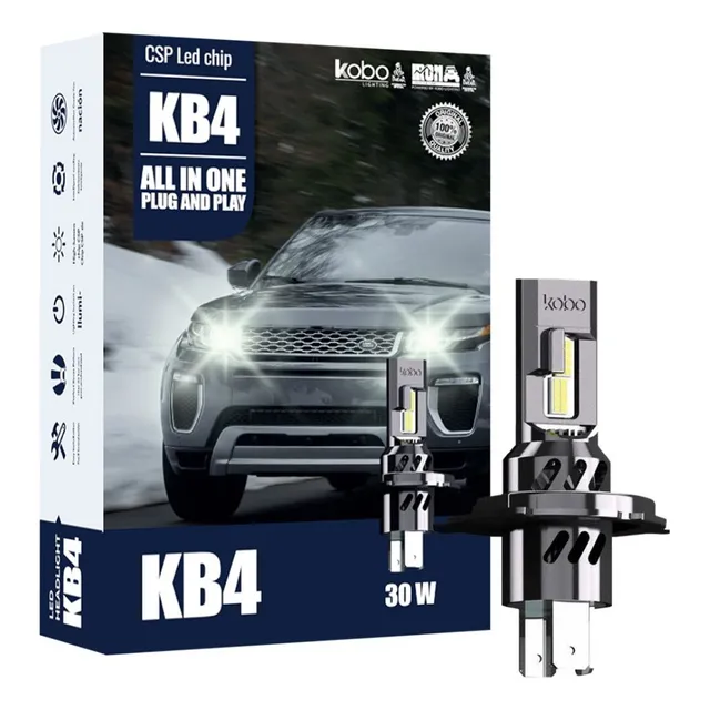 Kit Focos Led Kb4 H4 H7 H1 + 12v Chip Csp 16 Led Auto Moto