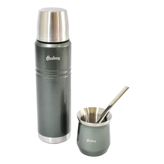 Set Mate-vaso + Bombilla + Termo 1 L Acero Inoxidable Hudson