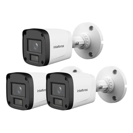 Kit 3 Câmera De Segurança Intelbras Vhl 1220b G9 Full Hd Branco
