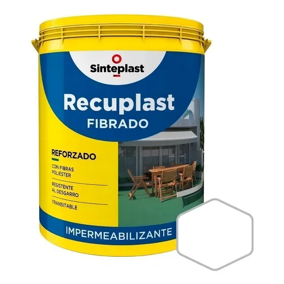 Recuplast Fibrado Techo/terraza Membrana Liquida 4 Lts Color Blanco