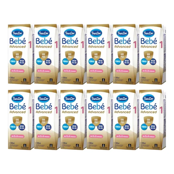 Pack X12 Unid Sancor Bebe Fórmula Láctea Advanced 1 200ml