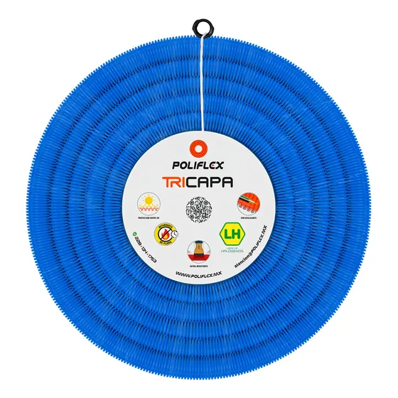 Poliflex Tricapa Azul Voz Y Datos Ent Con Guía 3/4 50 M