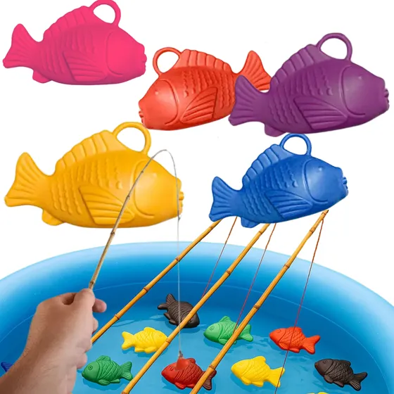 Kit 30 Peixinho Pescaria Festa Junina Peixe Brinquedo 6 Vara
