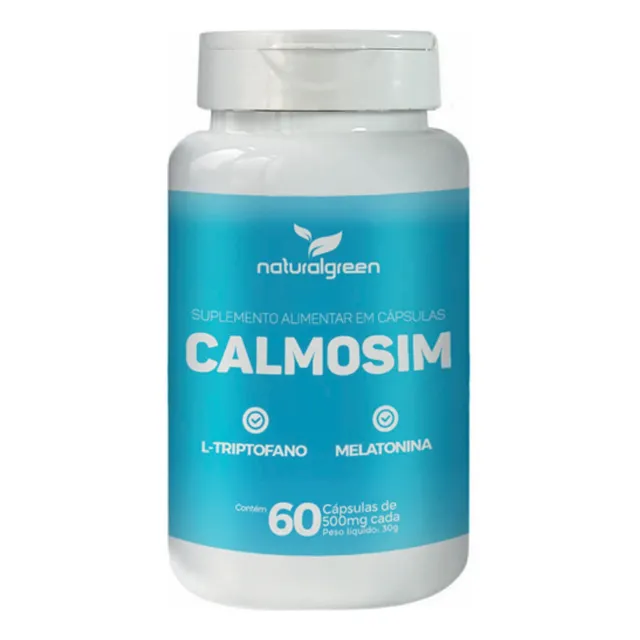 Melatonina 21mg Triptofano 60 Caps Sem Sabor Calmosim Natura