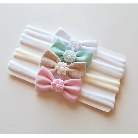 Vinchas Tocado Diadema Bebe X 4 Multicolor