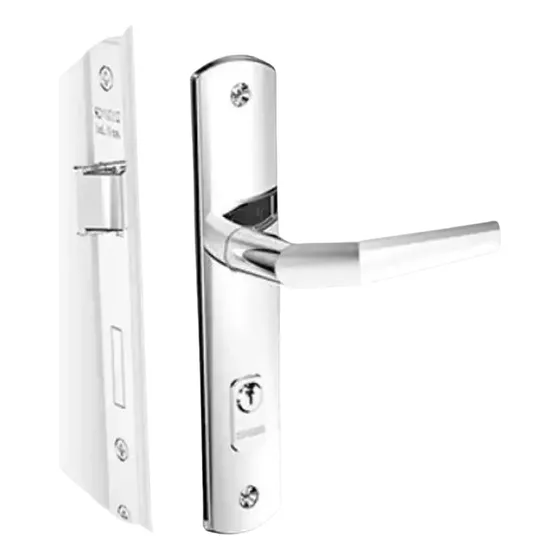 Fechadura Externa Cromada Popline Reta 40x53 Soprano Cor Prateado