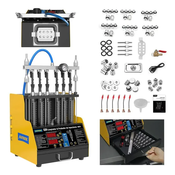 Gdi Mpfi Efi Fsi Tsi Tfsi Sidi Cgi Ecoboost Inyectores Piezo 6 Laboratorios 12v 70v 127v Tina Limpieza Ultrasónica 2000ml Con Cajón De Almacenamiento Para Autovil Y Motos Autool Ct400